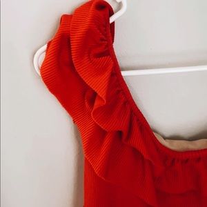 Kortni Jeane Red Ribbed One Piece